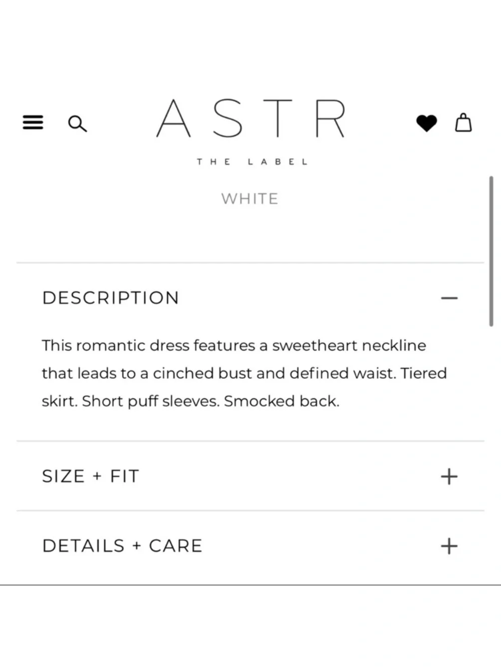 ASTR The Label White Tiered Dress with Sweetheart Neckline Graduation Bridal - Picture 4 of 15